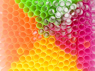 Image showing Colorful drinking straws