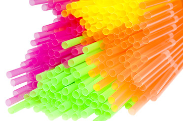 Image showing Colorful drinking straws