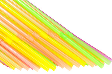 Image showing Colorful drinking straws