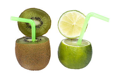 Image showing Lime and kiwi abstract fruit drink.