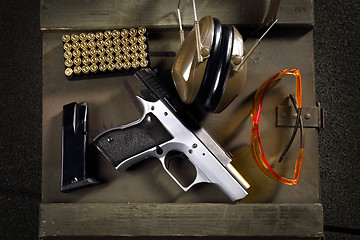 Image showing Gun. Military. Handgun, pistol 