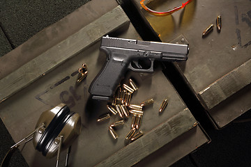 Image showing Military pistol Glock Glock firearm.