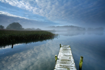 Image showing View on a beautiful  lake in scandinavia in denmark 