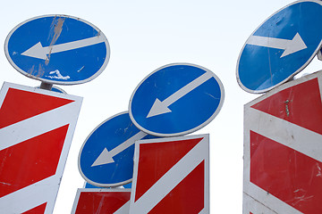 Image showing direction arrows traffic signs