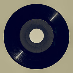 Image showing Vintage looking Vinyl record with gray label