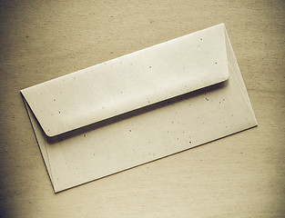 Image showing Vintage looking Letter envelope on wood table