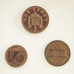 Image showing Vintage One cent coins