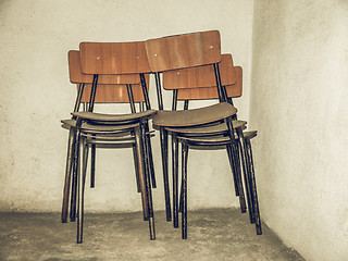 Image showing Vintage looking Piled chairs