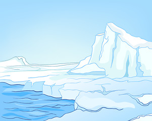 Image showing Cartoon background of glacier landscape.