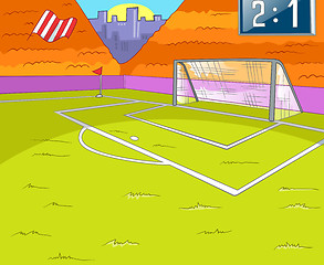 Image showing Cartoon background of soccer stadium.