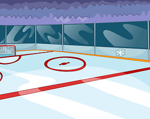 Image showing Cartoon background of ice hockey rink.