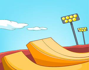 Image showing Cartoon background of skatepark.
