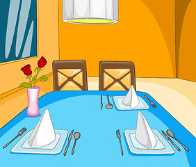 Image showing Cartoon background of restaurant interior.