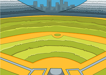 Image showing Cartoon background of baseball stadium.