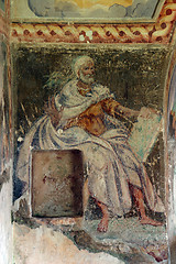 Image showing Fresco paintings in the old church