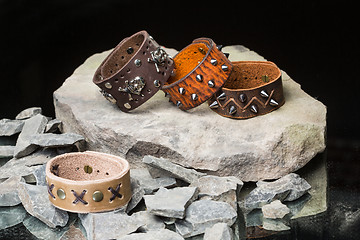 Image showing bracelets with spikes and skulls