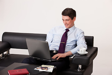 Image showing Young Emotional Man In A Business Suit