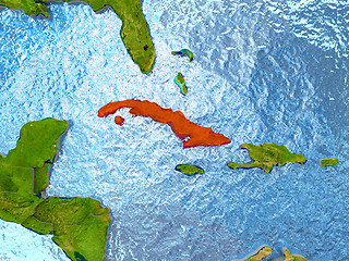 Image showing Cuba in red