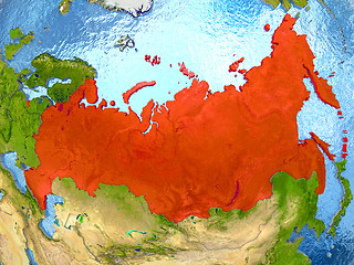 Image showing Russia in red