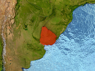 Image showing Uruguay in red