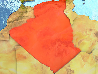 Image showing Algeria in red