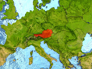 Image showing Austria in red