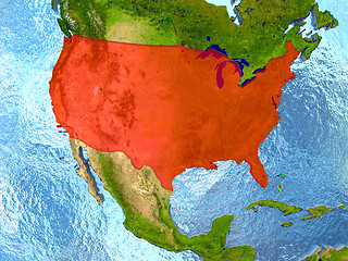 Image showing USA in red