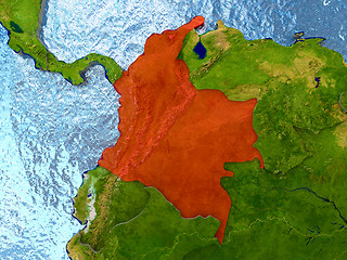 Image showing Colombia in red