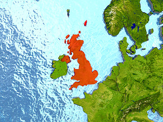 Image showing United Kingdom in red