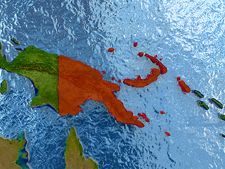 Image showing Papua New Guinea in red