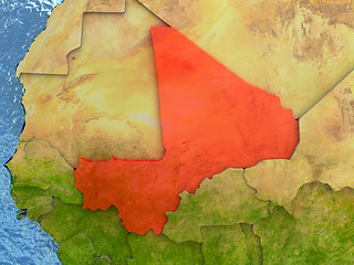 Image showing Mali in red