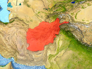 Image showing Afghanistan in red