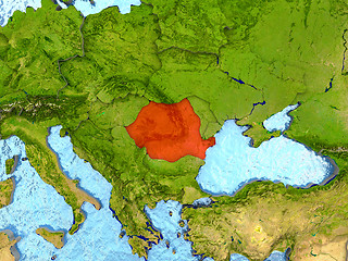 Image showing Romania in red