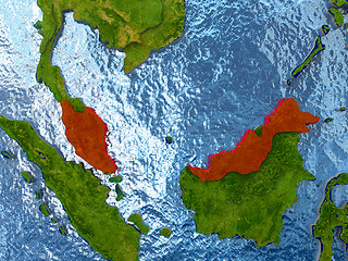 Image showing Malaysia in red