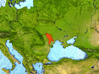 Image showing Moldova in red