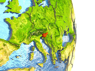 Image showing Slovenia in red on Earth