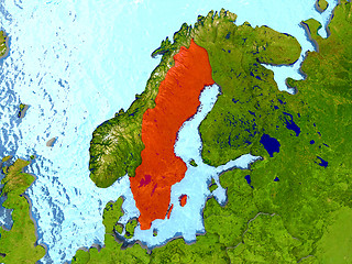 Image showing Sweden in red