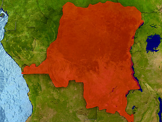 Image showing Democratic Republic of Congo in red