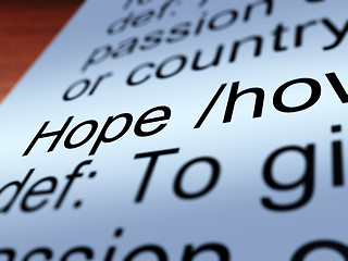 Image showing Hope Definition Closeup Showing Wishes