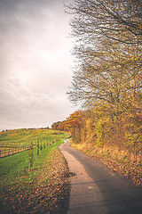 Image showing Curvy road in a countryside landscape
