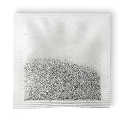 Image showing Single tea bag horizontally