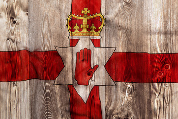 Image showing National flag of Northern Ireland, wooden background