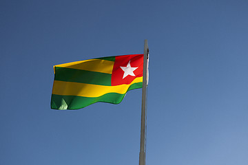 Image showing National flag of Togo on a flagpole