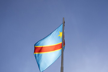 Image showing National flag of Congo on a flagpole