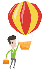 Image showing Employee hanging on balloon vector illustration