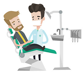 Image showing Patient and doctor at dentist office.