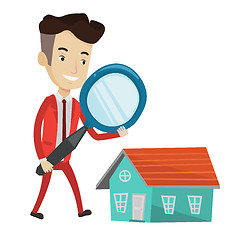 Image showing Man looking for house vector illustration.