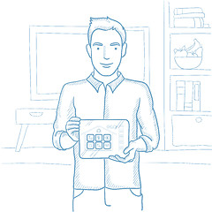 Image showing Smart home application vector sketch illustration.