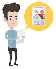Image showing Man looking for house vector illustration.