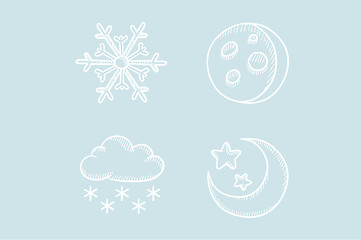 Image showing Weather vector sketch icon set.